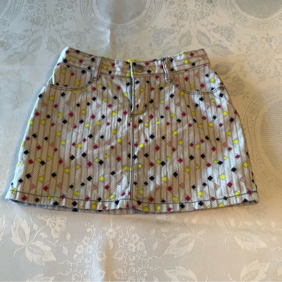 Gymboree Girls Size 5 Multicolored Mini Jeans Denim Skirt Geometric Pattern - Picture 14 of 14